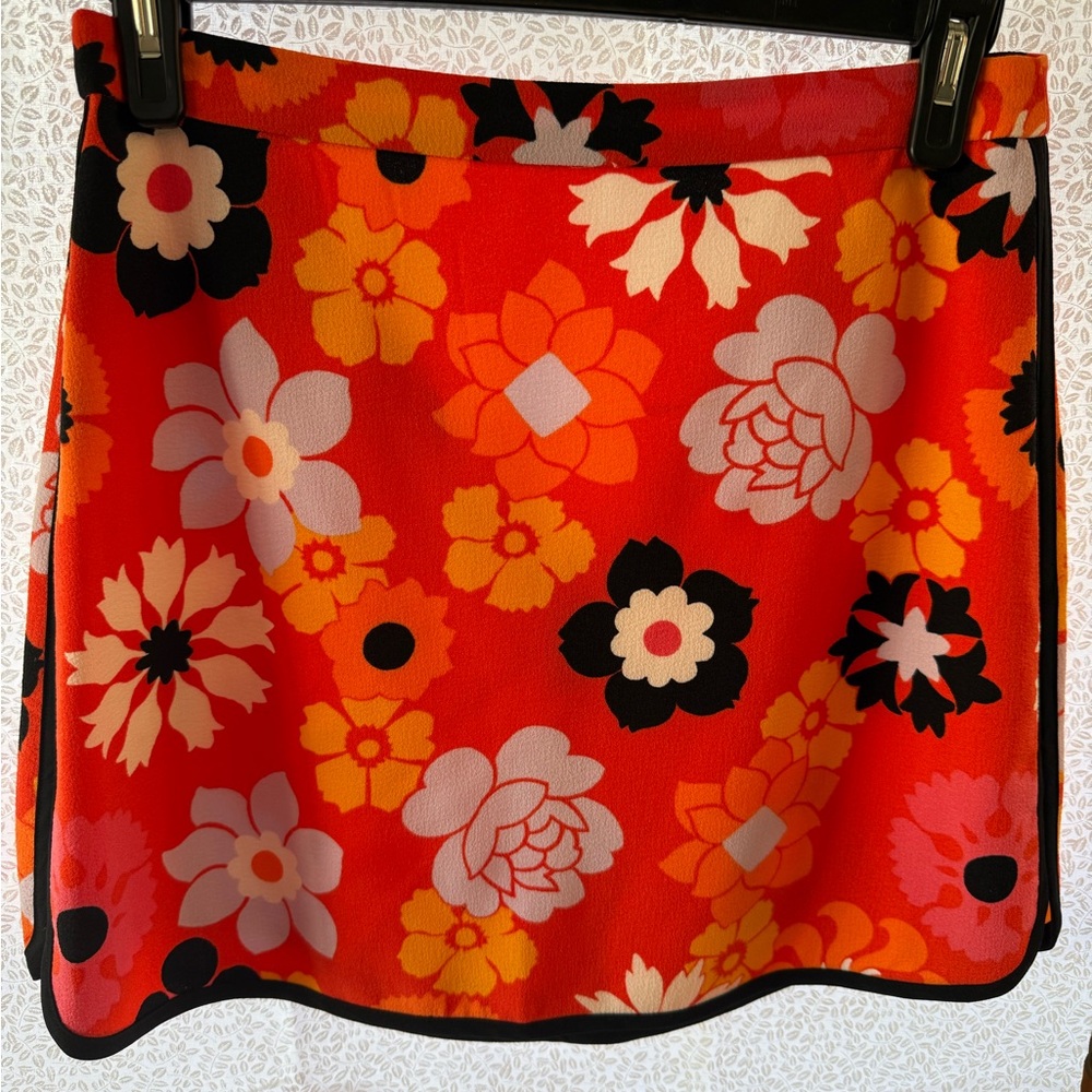Victoria Beckham for Target Floral Mini Skirt - Red and Orange‎